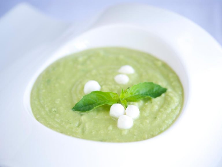 Green Chickpea Basil Bisque